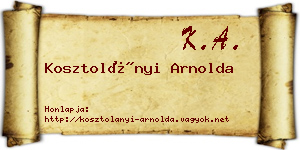 Kosztolányi Arnolda névjegykártya